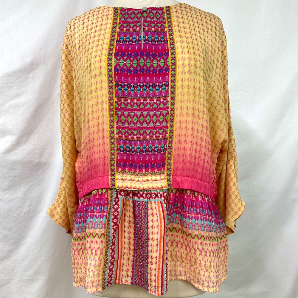 TANVI KEDIA ANTHROPOLOGIE Isaline Blouse Beaded Women'sβ M Boho Resort Festival